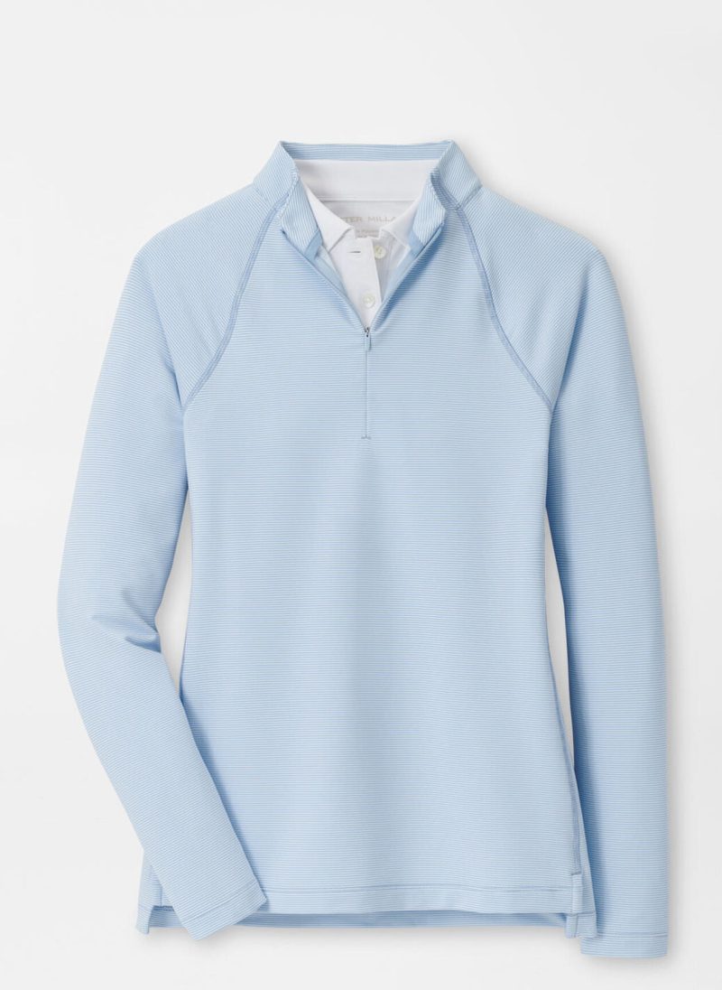Peter Millar Perth Layer Raglan für Damen hellblau Streifen