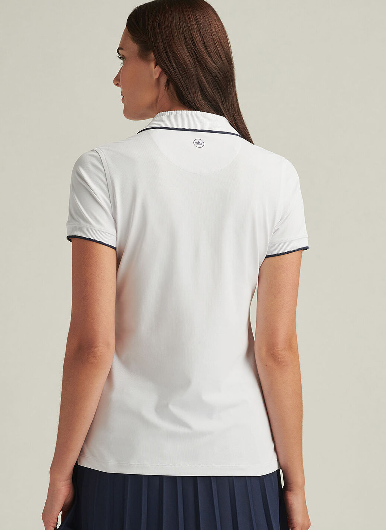 Peter Millar Whitworth Sport Mesh Short-Sleeve Polo für Damen Weiss – Bild 3