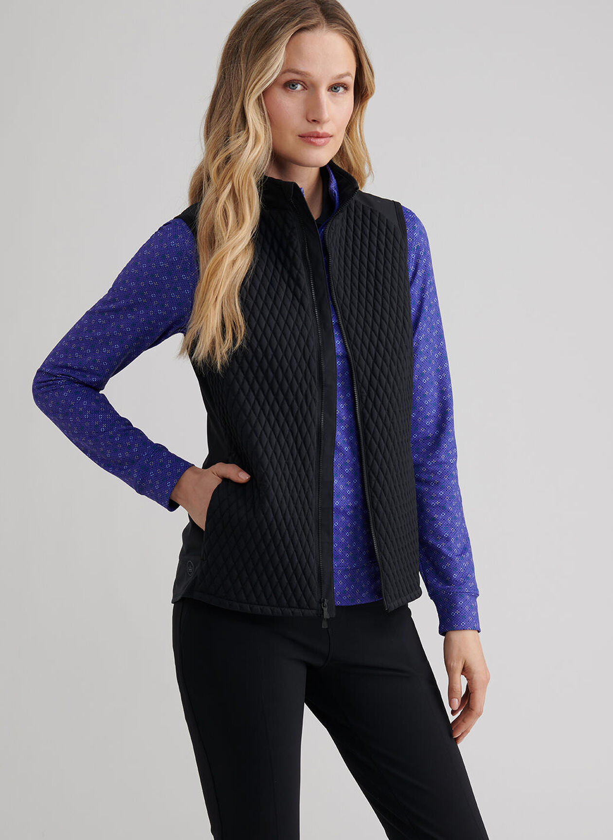 Peter Millar Fuse Mini Diamond Quilt Weste für Damen Schwarz – Bild 2