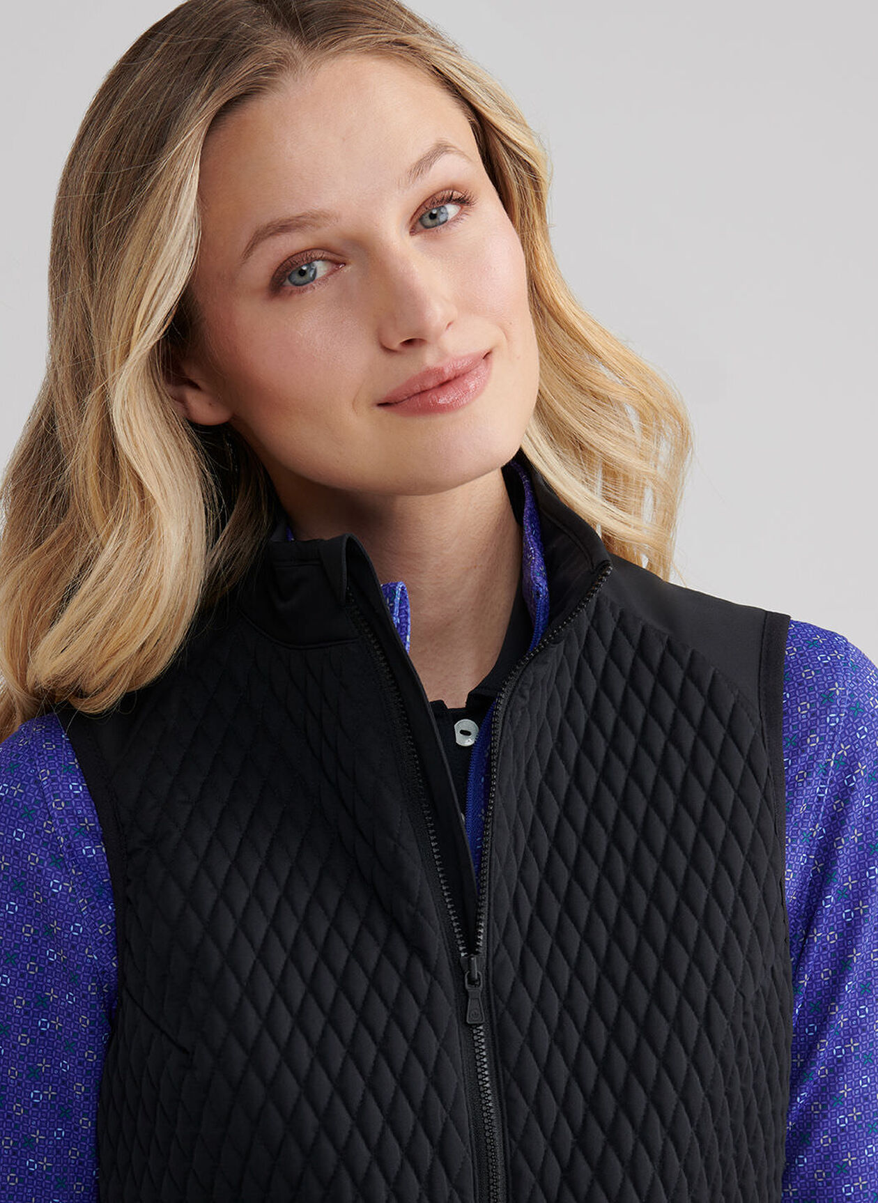 Peter Millar Fuse Mini Diamond Quilt Weste für Damen Schwarz – Bild 5