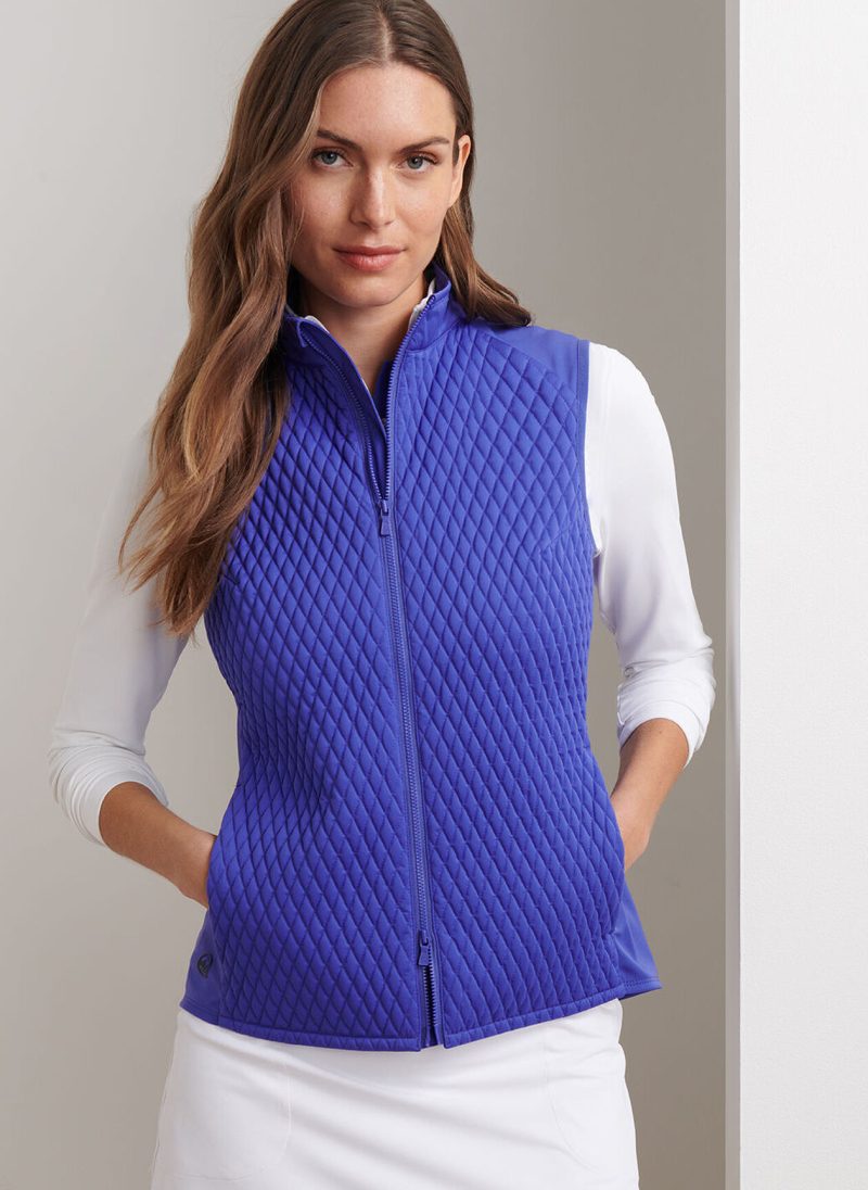 Alternative view of Peter Millar Fuse Mini Diamond Quilt Weste für Damen Pacific Blau