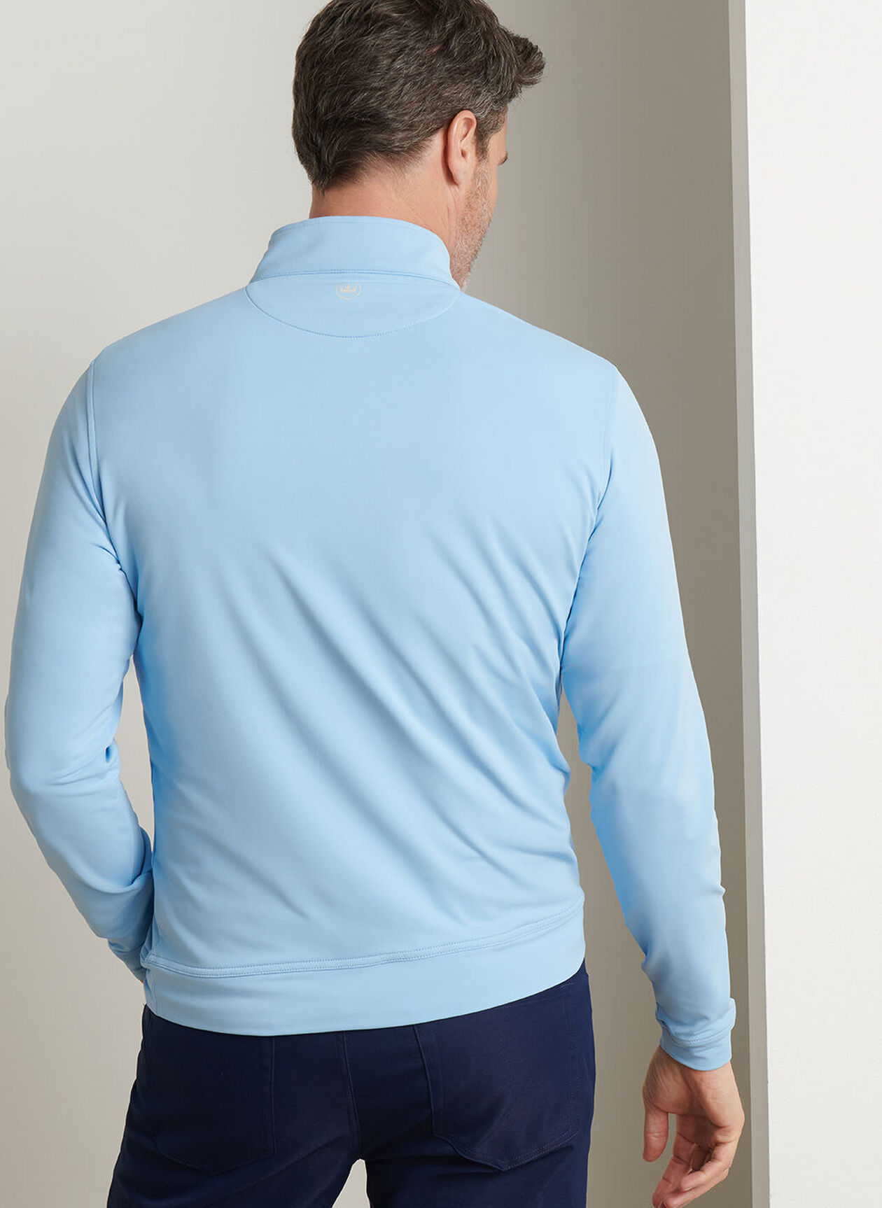 Peter Millar Perth Performance Quarter-Zip mit langen Arm für Herren hellblau – Bild 3