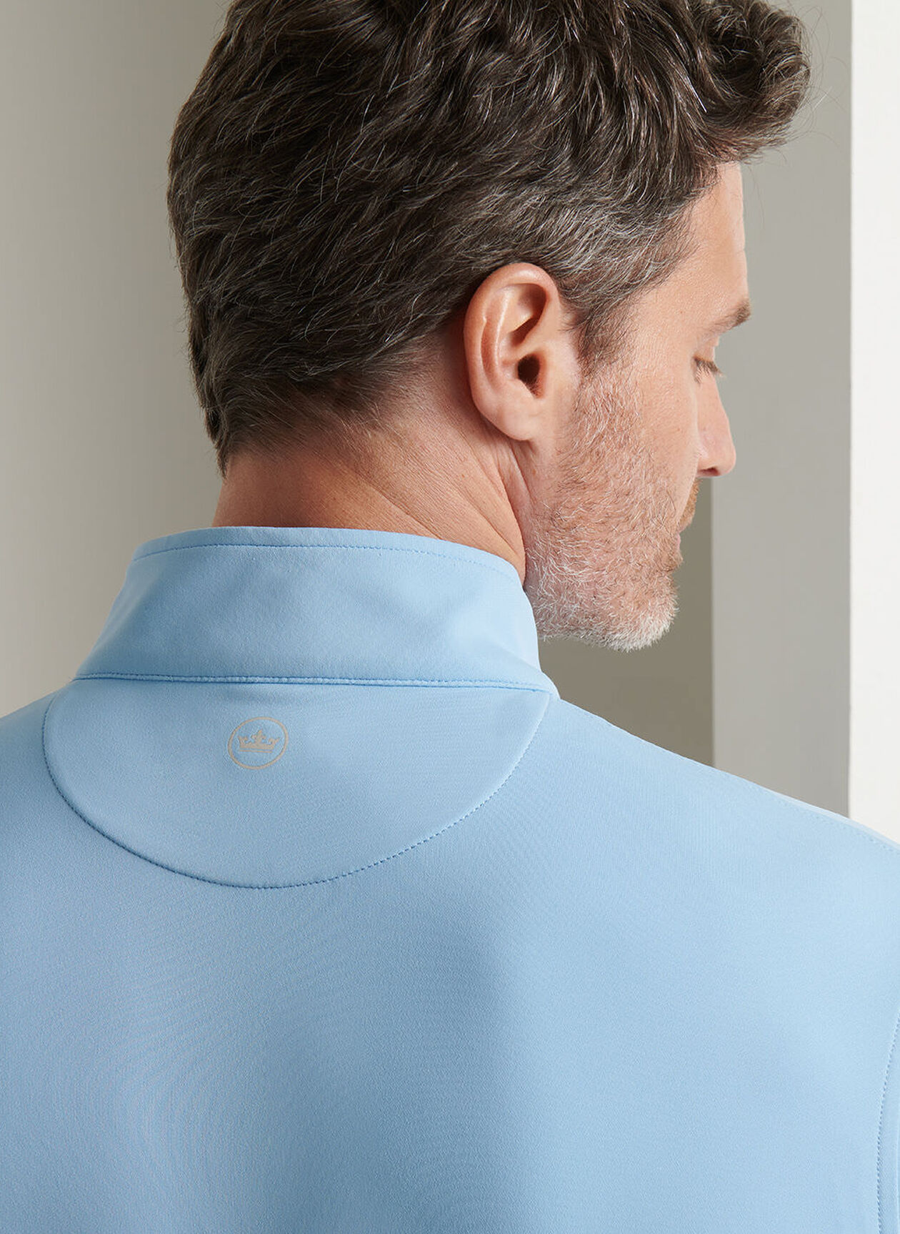 Peter Millar Perth Performance Quarter-Zip mit langen Arm für Herren hellblau – Bild 4