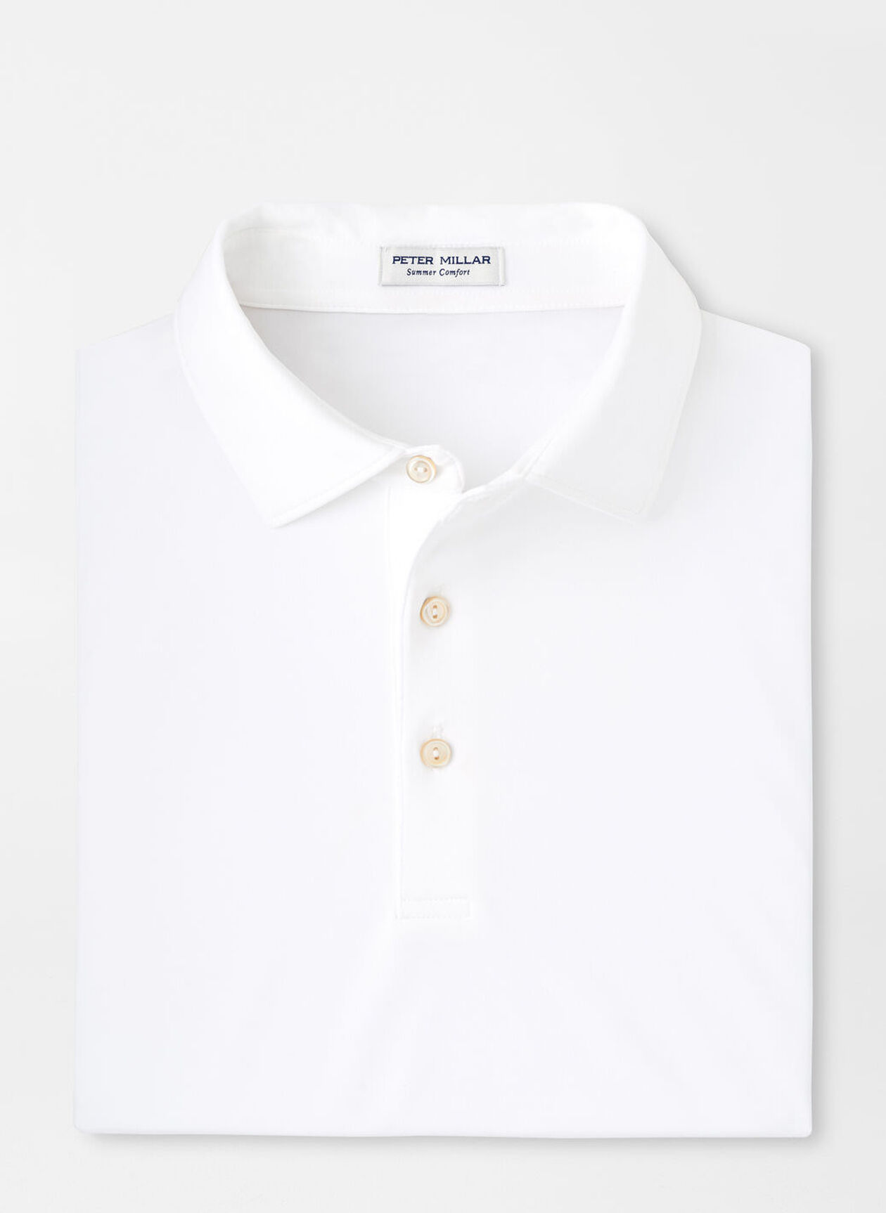 Peter Millar Solid Performance Jersey Polo für Herren Weiss