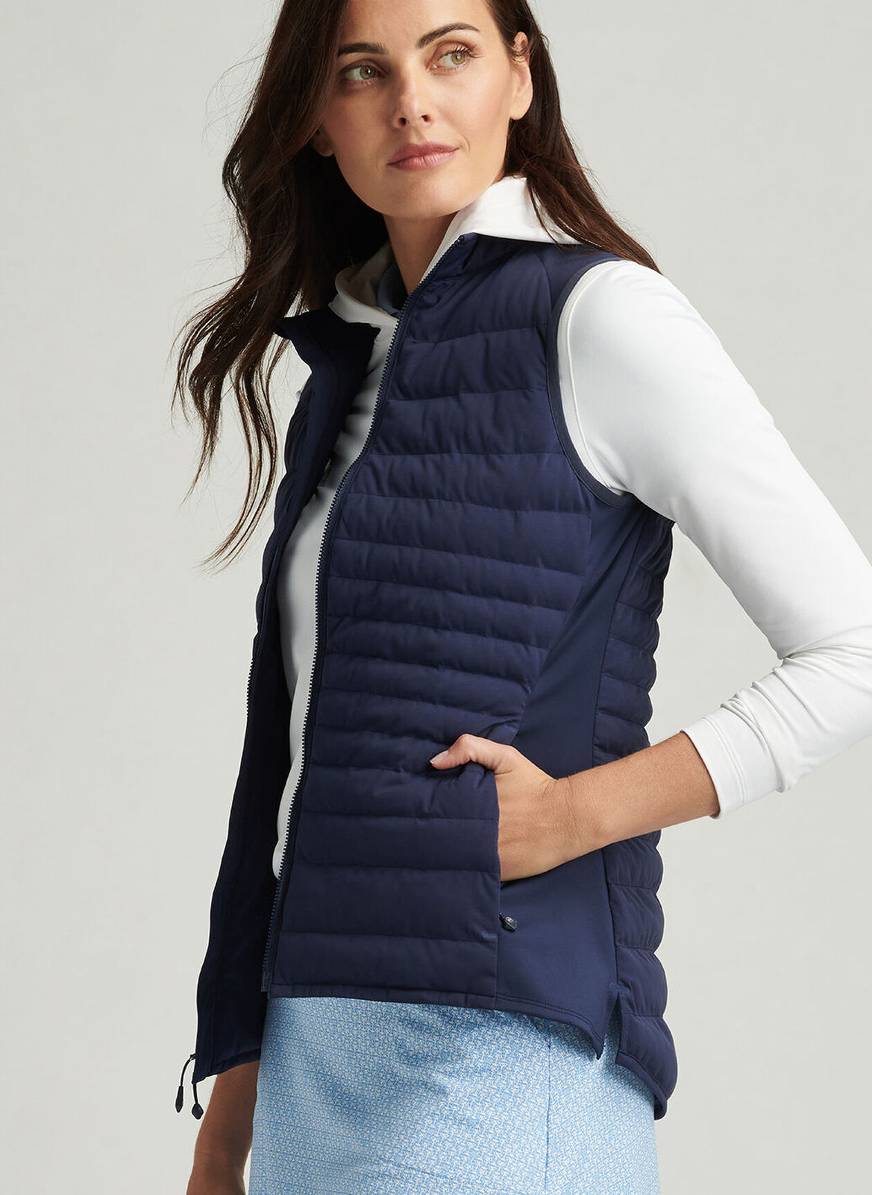 Peter Millar Damen Fuse Hybrid Weste Navy – Bild 5