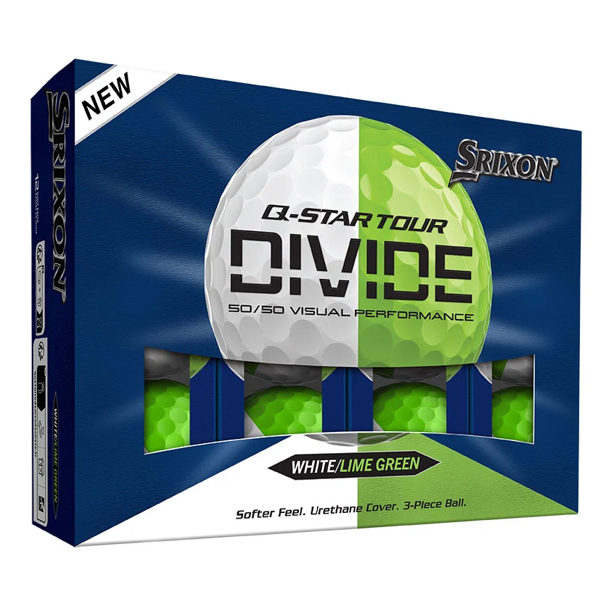 Srixon Q-Star Tour Divide 2026 Golfbälle – Weiß / Lime (12er Pack)