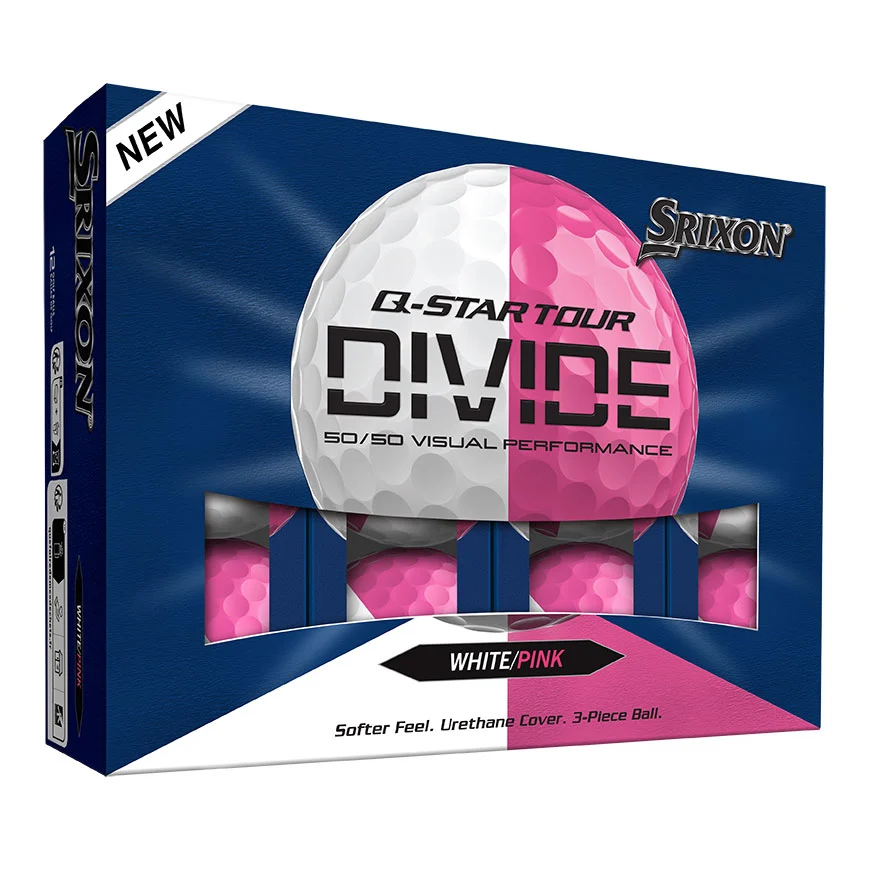 Srixon Q-Star Tour Divide 2026 Golfbälle – Weiß / Pink (12er Pack)