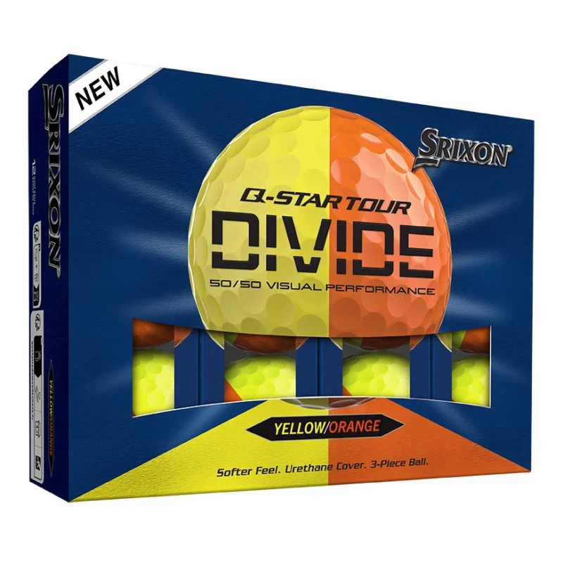 Srixon Q-Star Tour Divide 2026 Golfbälle – Gelb / Orange (12er Pack)