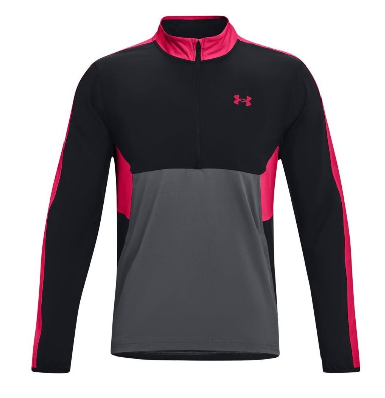 Under Armour Storm Windstrike Halb Zip Jacke für Herren Schwarz/Grau/Rosa