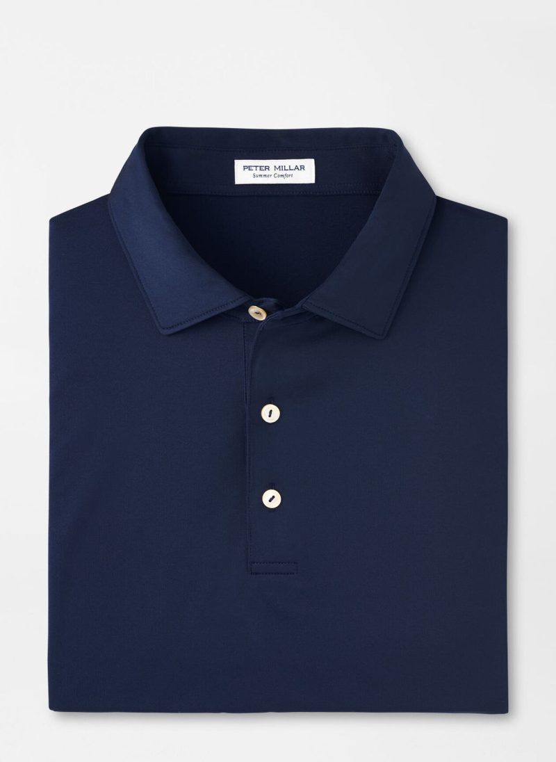 Peter Millar Solid Performance Jersey Polo für Herren Navy
