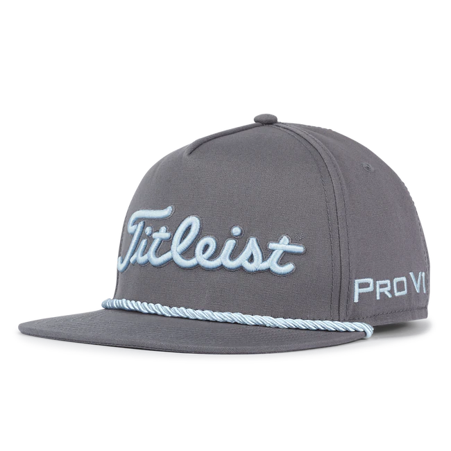 Titleist TOUR ROPE Flat Bill Cap Charcoal/Sky