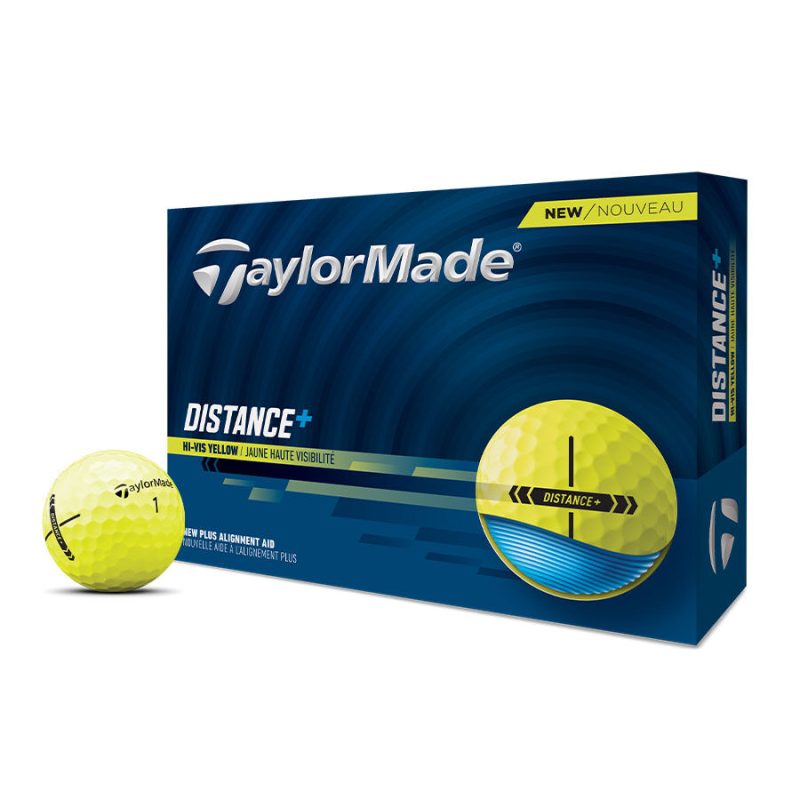 TaylorMade Distance+ 12 Golfbälle Gelb