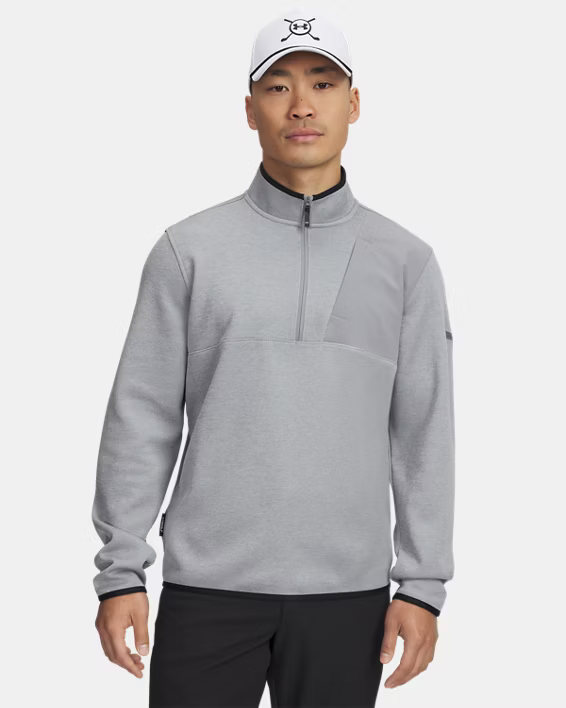 Under Armour Drive Sweater Fleece Oberteil mit ½-Zip für Herren Grau