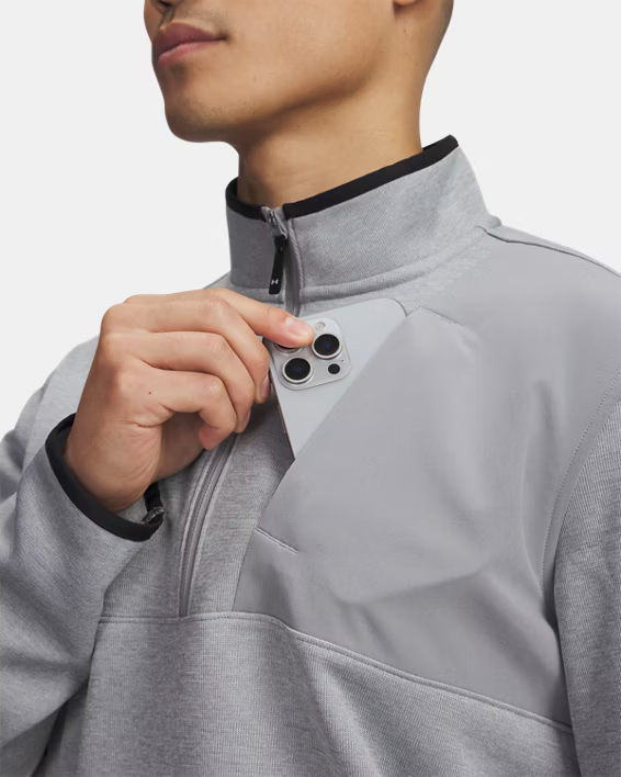 Alternative view of Under Armour Drive Sweater Fleece Oberteil mit ½-Zip für Herren Grau