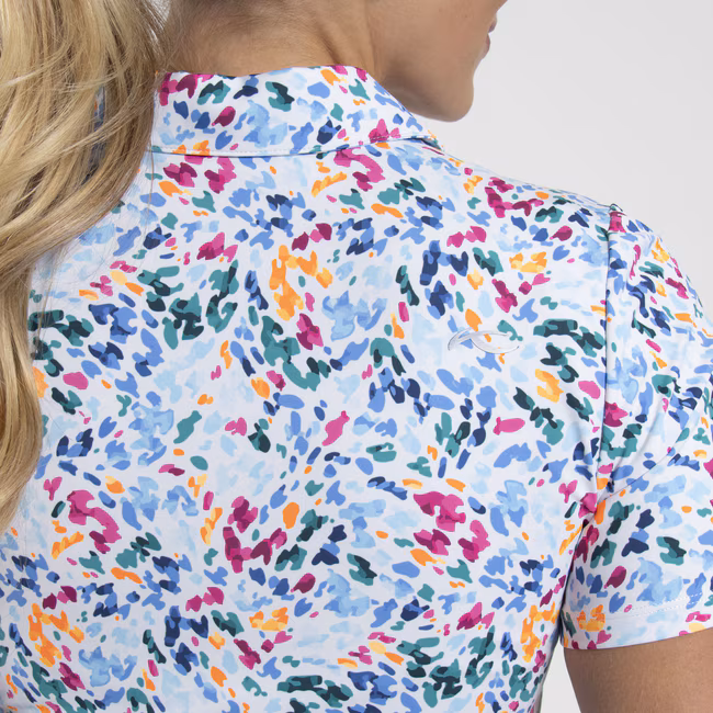 KJUS Enya Printed Polo für Damen Weiß/Poolside – Bild 5