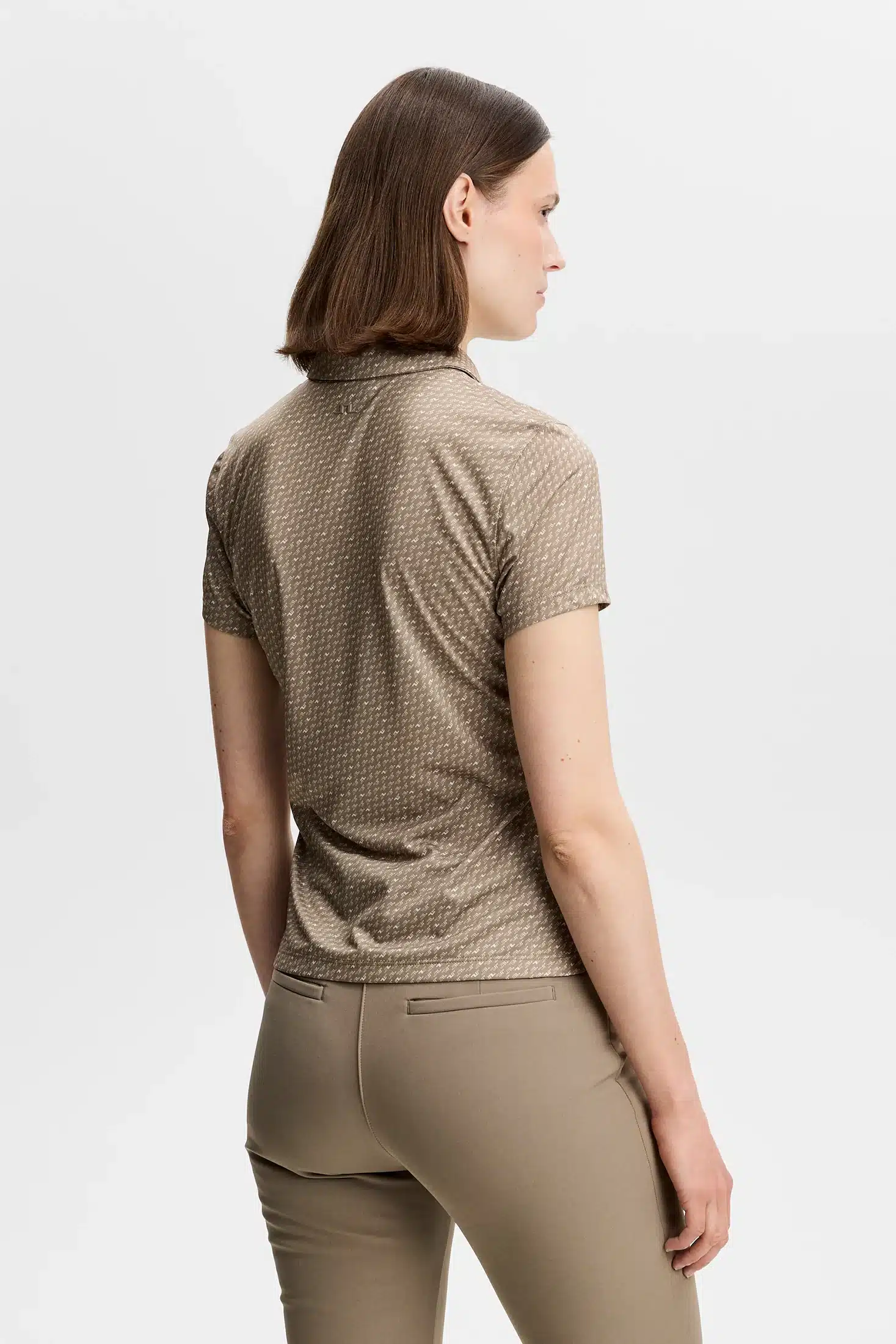J.Lindeberg Caitlyn Polo für Damen Bias Bridge Micro Brindle Moon (Braun) – Bild 3