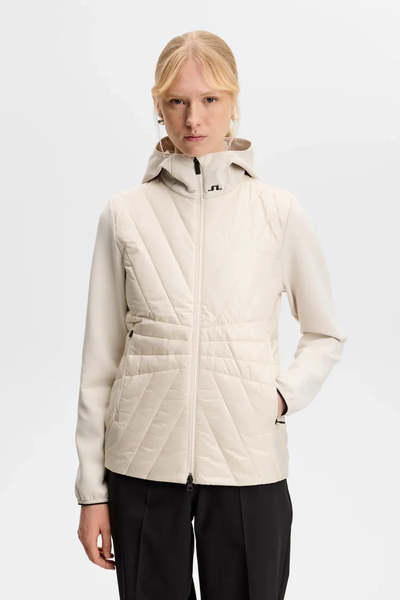 J.LINDEBERG Holma Quilt Hybrid Hood für Damen Moonbeam (Beige)