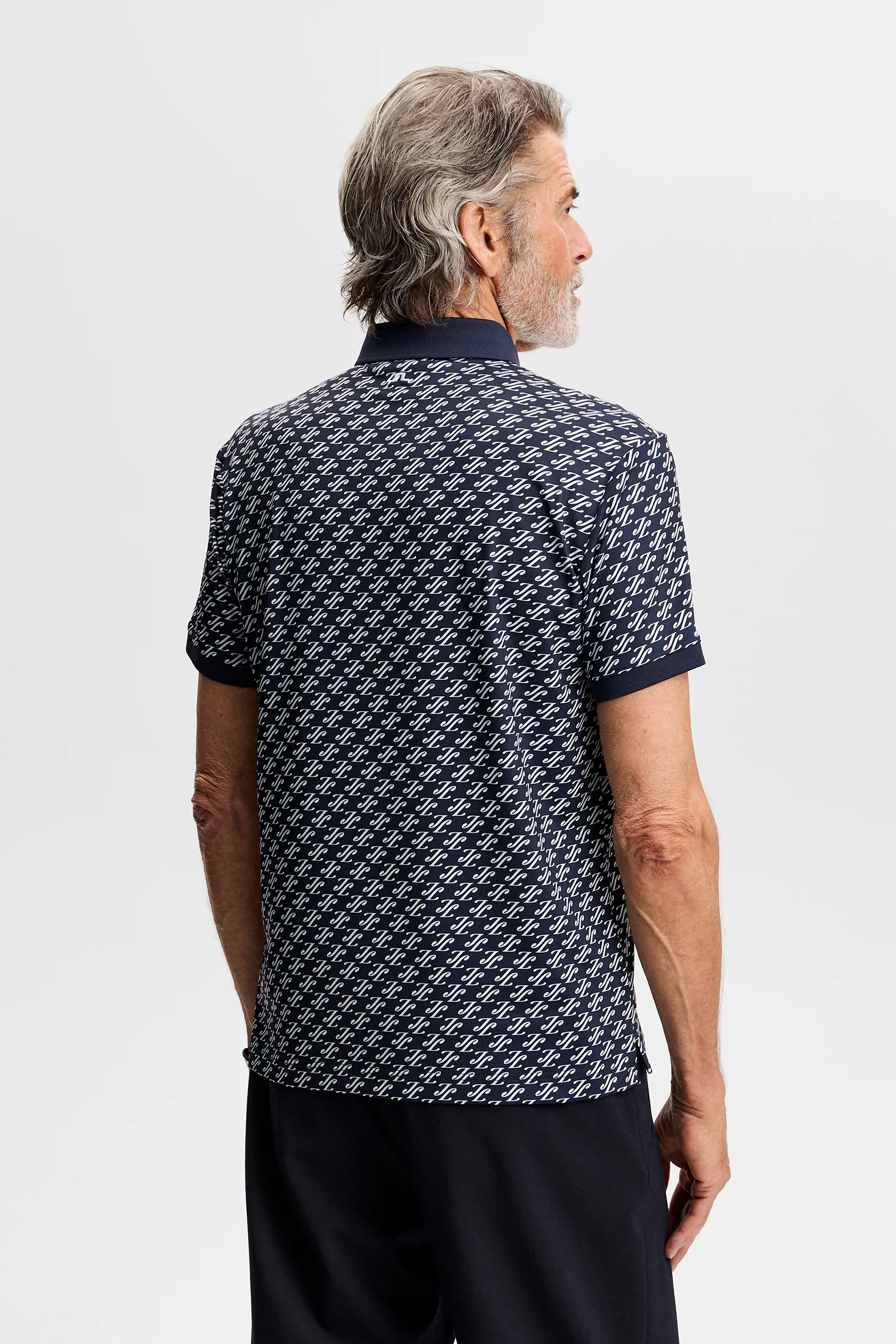 J.Lindeberg Tour Tech Print Polo Herren Cardi Jacquard S - JL Navy – Bild 2