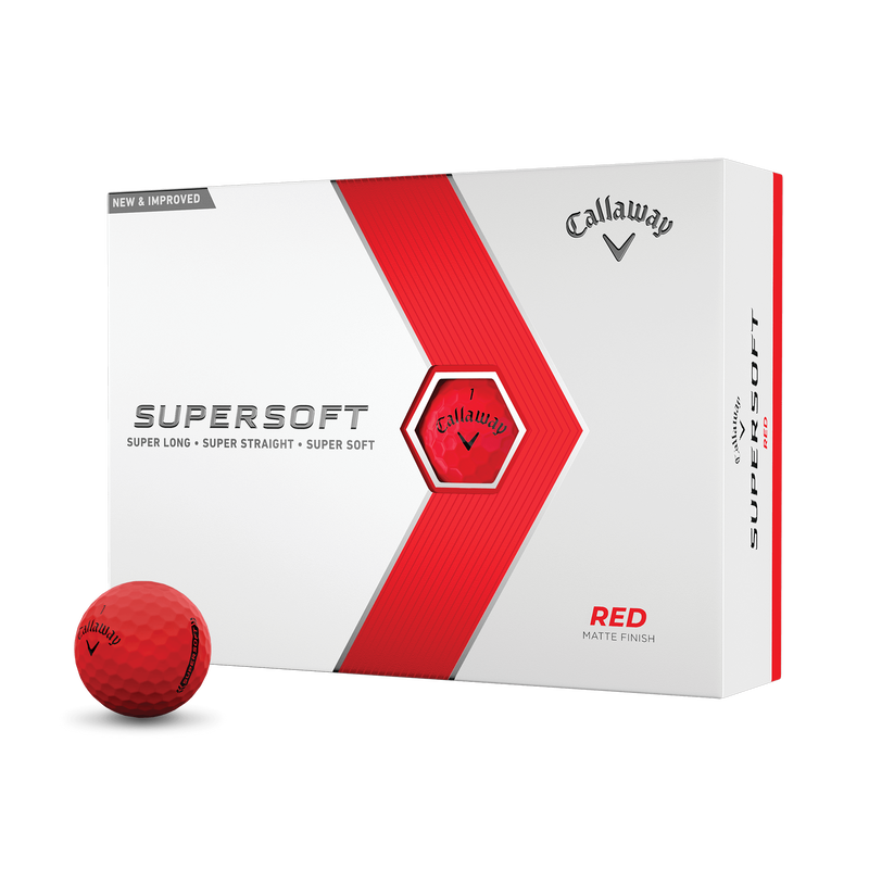 Callaway SuperSoft 12 GolfbÀlle Mat Rot