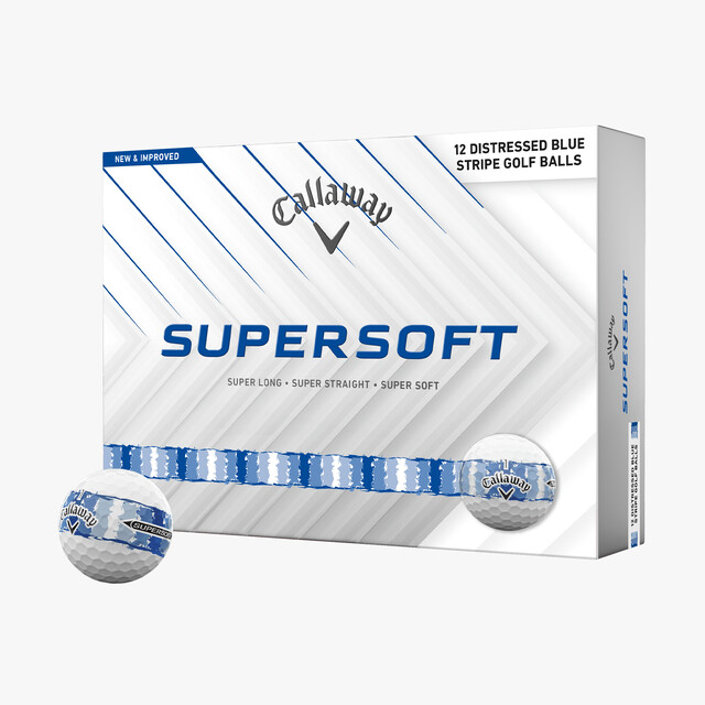 Callaway Supersoft 2025 Golfbälle – Limited Edition "Distressed Blue Stripe"