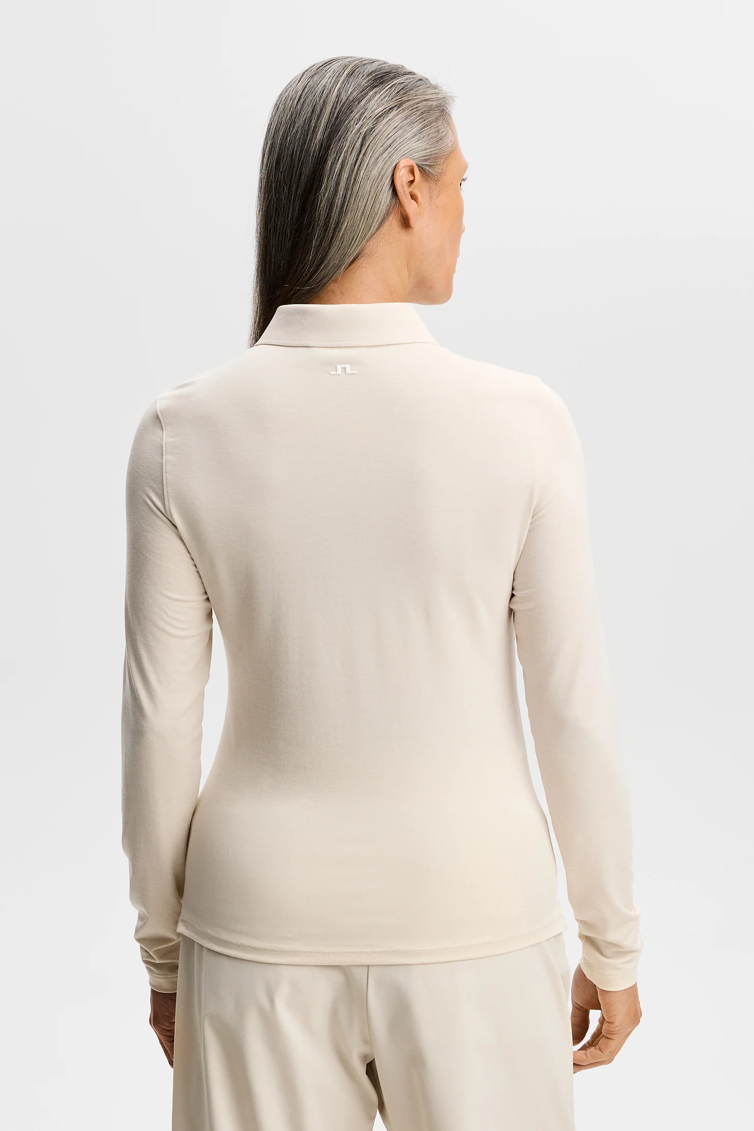 J.Lindeberg Flor Long Sleeve Polo für Damen Moonbeam (Beige) – Bild 4