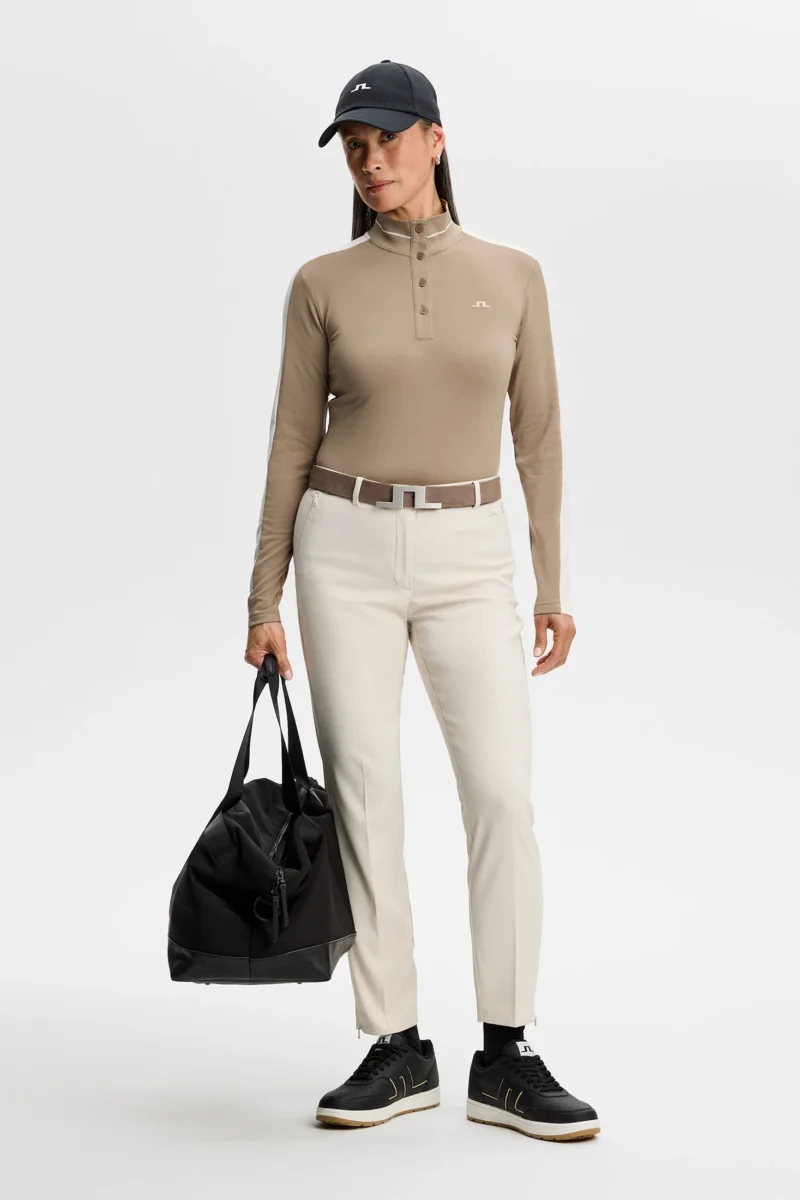 Alternative view of J.Lindeberg Hertta Long Sleeve Polo für Damen Brindle (Dunkelbeige)