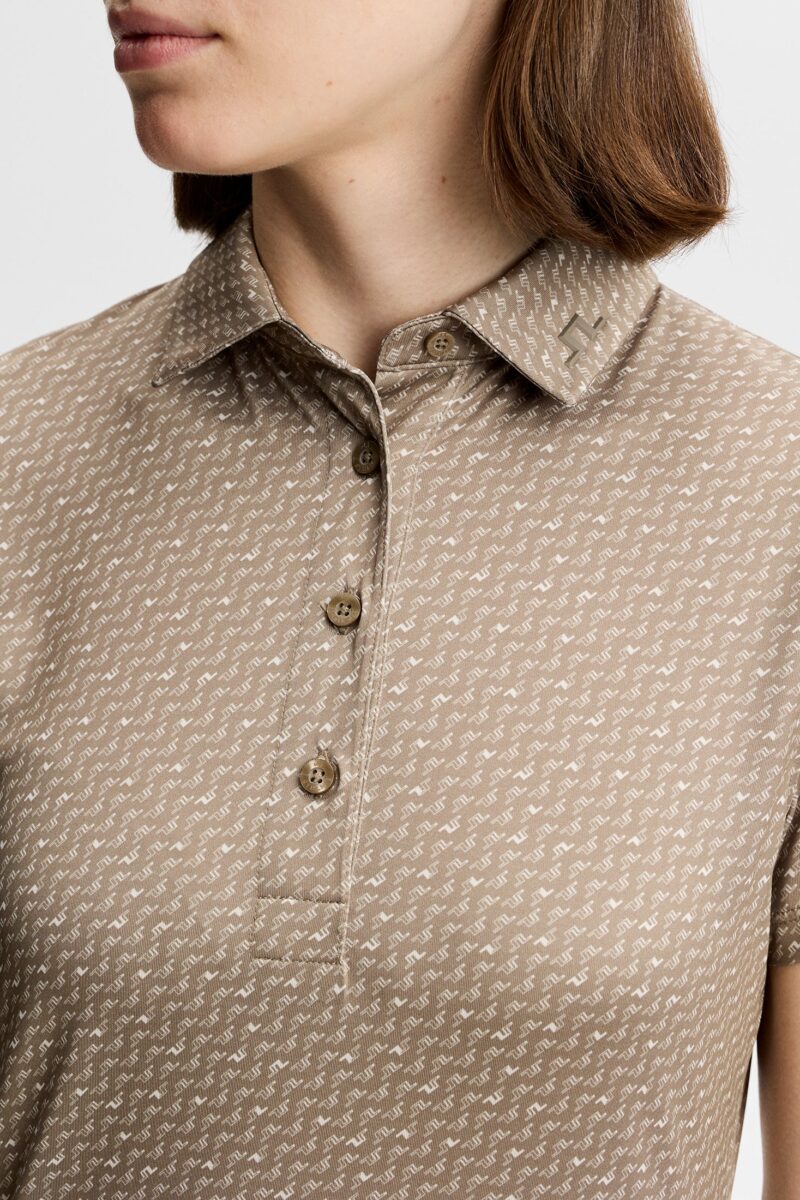 Alternative view of J.Lindeberg Caitlyn Polo für Damen Bias Bridge Micro Brindle Moon (Braun)