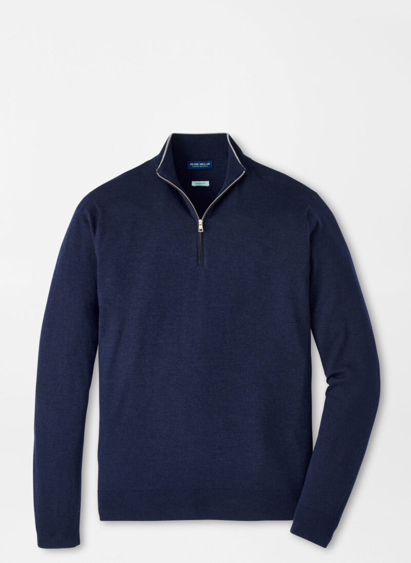 Peter Millar Excursionist Flex Quarter-Zip Jumper für Herren Navy